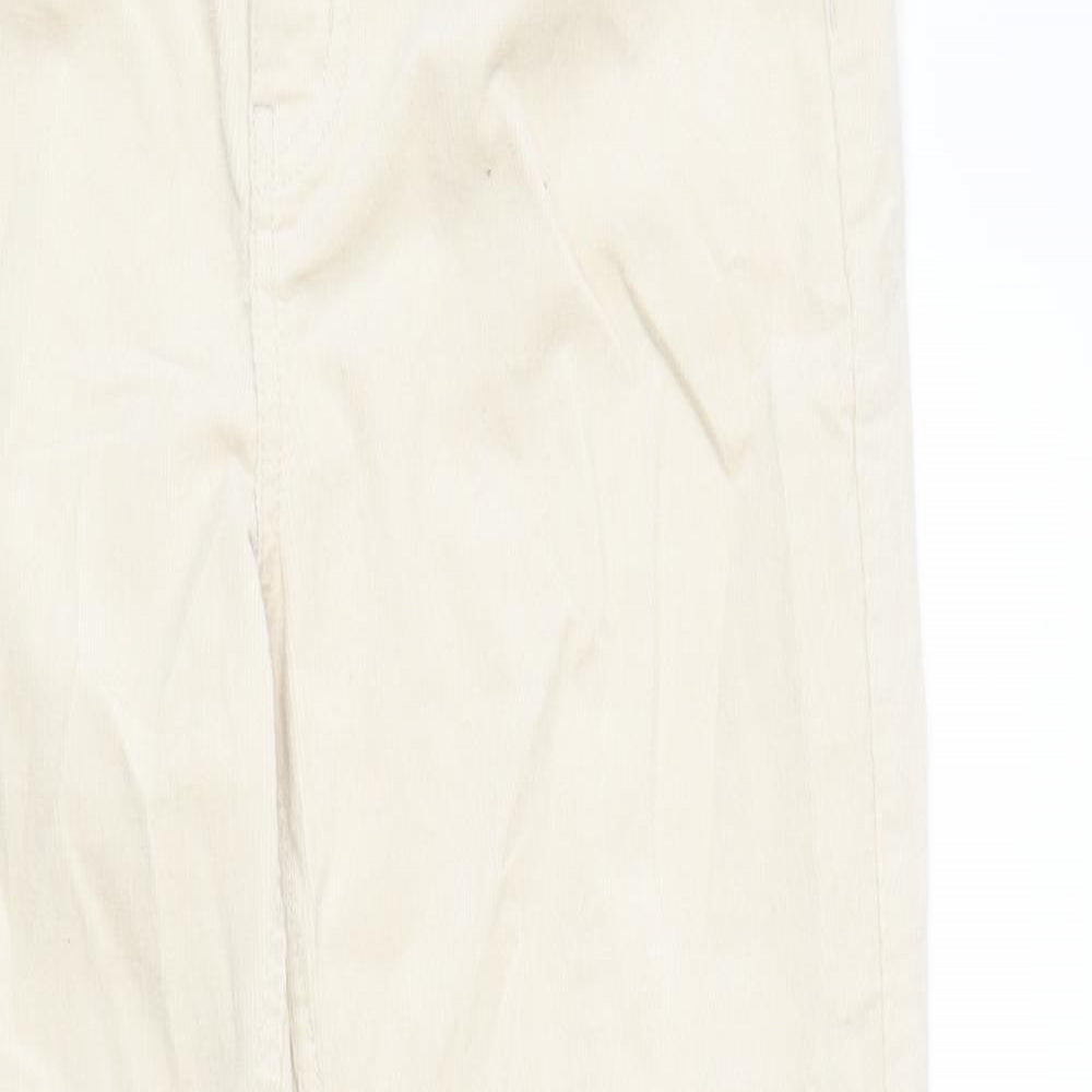 Marks and Spencer Womens White Cotton Straight Jeans Size 12 L28 in Regular Zip