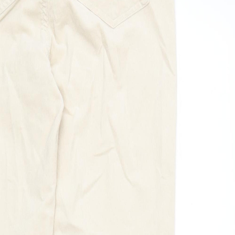 Marks and Spencer Womens White Cotton Straight Jeans Size 12 L28 in Regular Zip