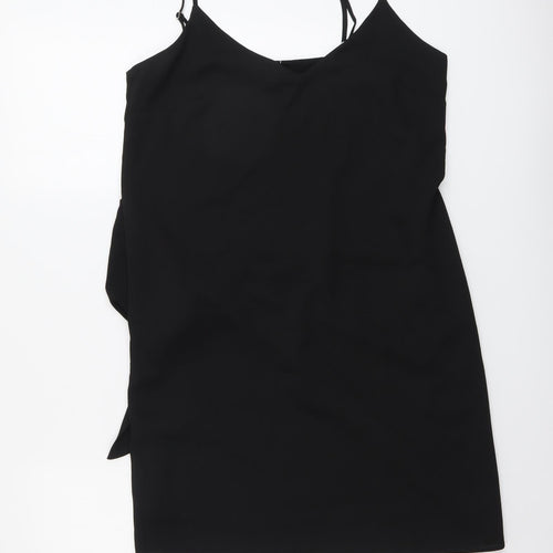 River Island Womens Black Polyester Mini Size 10 V-Neck Pullover - Twist Detail