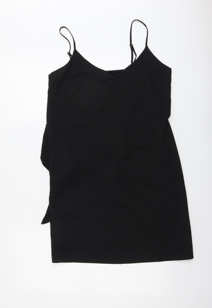 River Island Womens Black Polyester Mini Size 10 V-Neck Pullover - Twist Detail