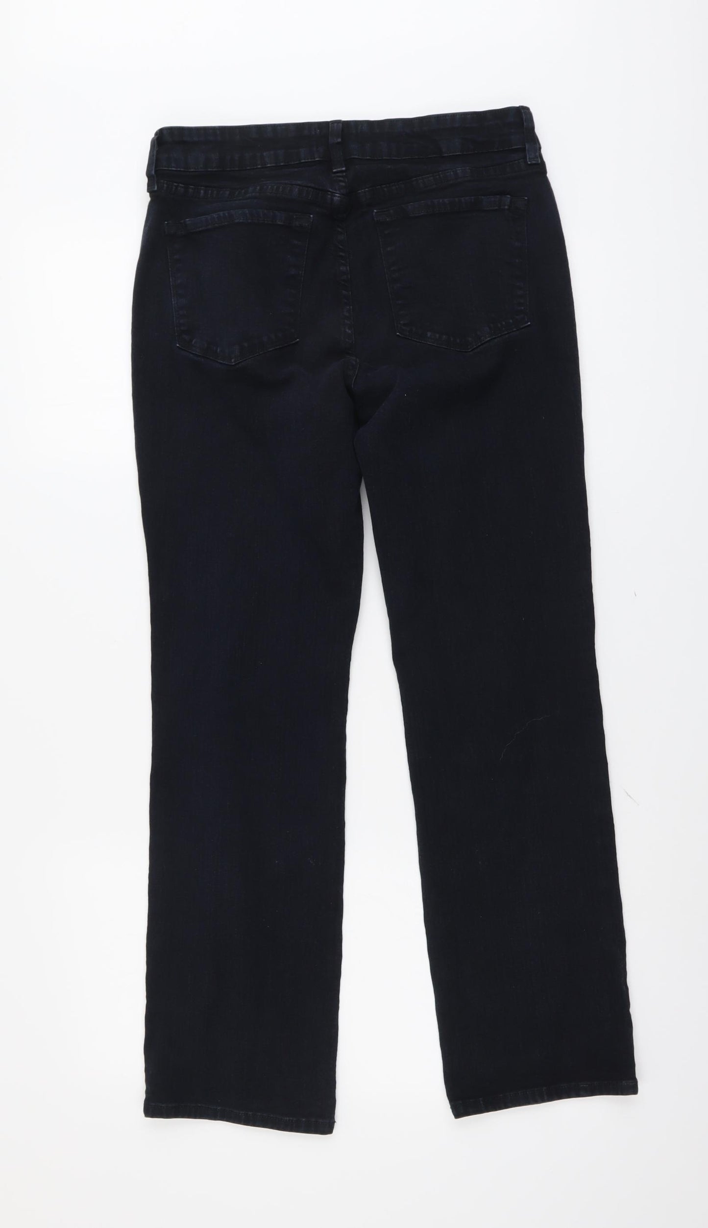 NYDJ Womens Black Cotton Straight Jeans Size 8 L29 in Regular Button