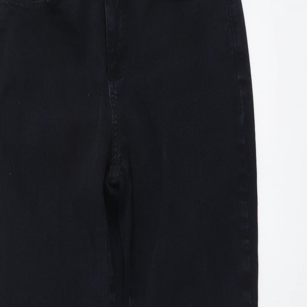 NYDJ Womens Black Cotton Straight Jeans Size 8 L29 in Regular Button