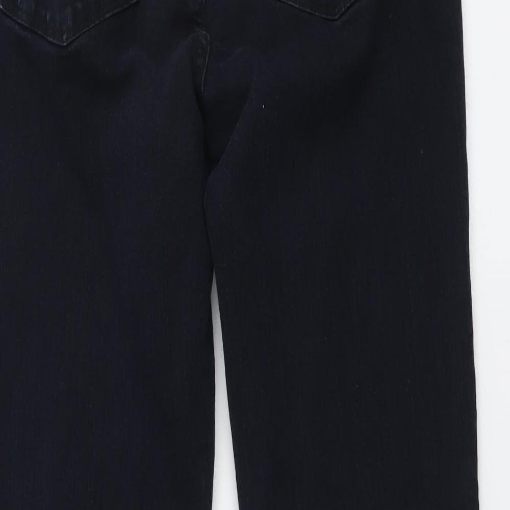 NYDJ Womens Black Cotton Straight Jeans Size 8 L29 in Regular Button