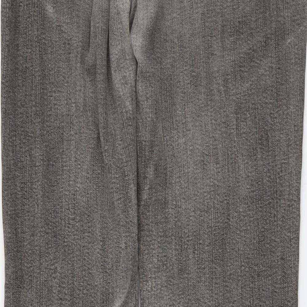 Per Una Womens Grey Cotton Straight Jeans Size 14 L29 in Regular Button