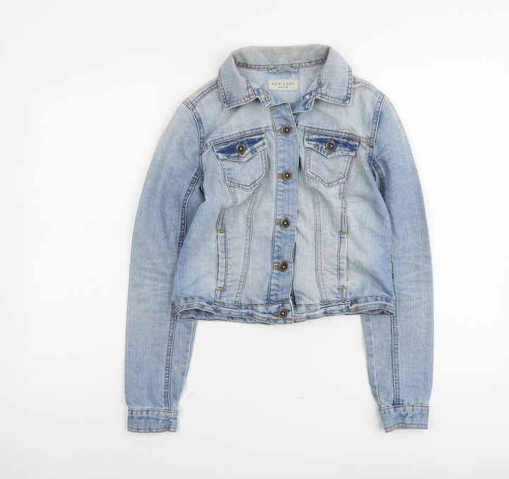 New Look Womens Blue Jacket Size 8 Button