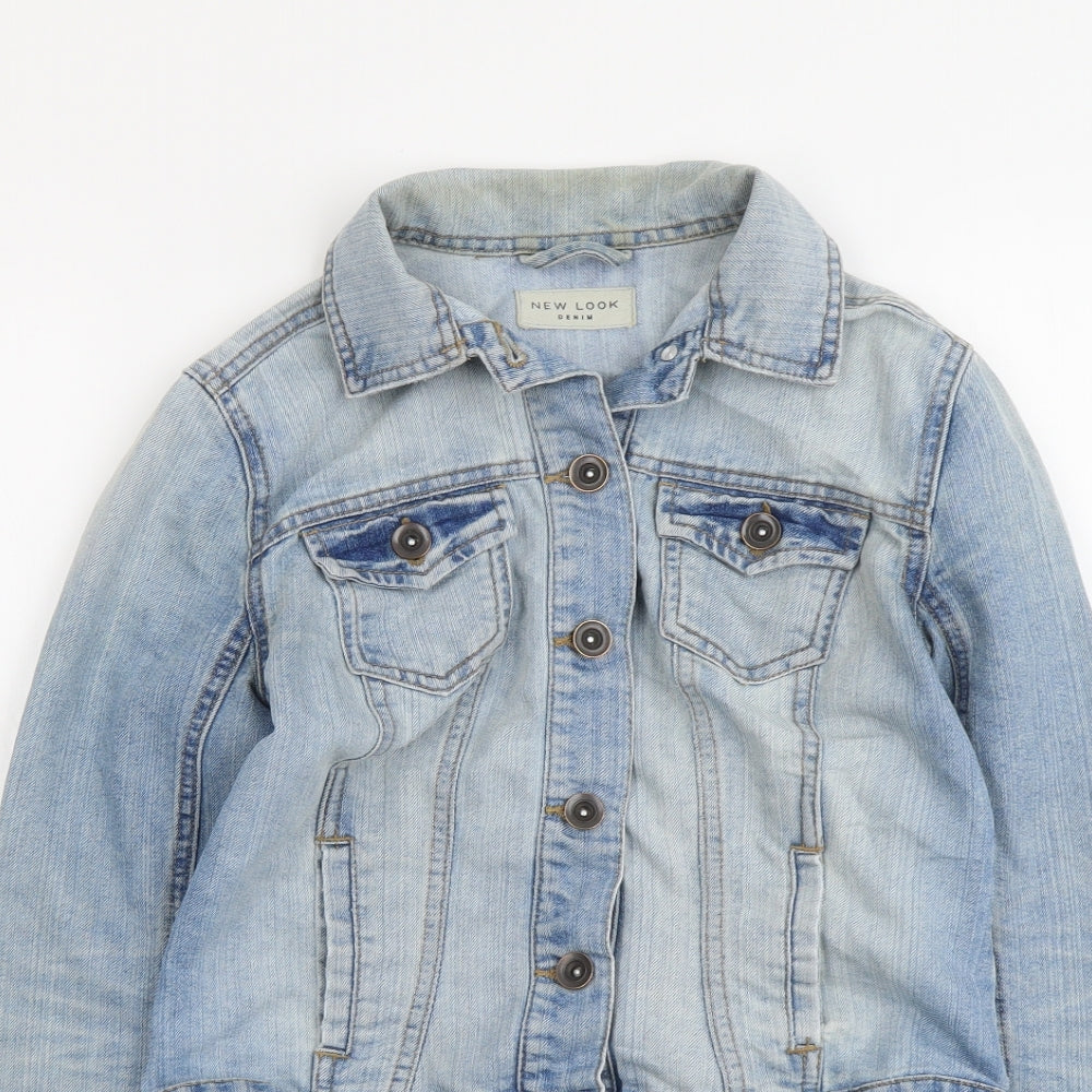 New Look Womens Blue Jacket Size 8 Button