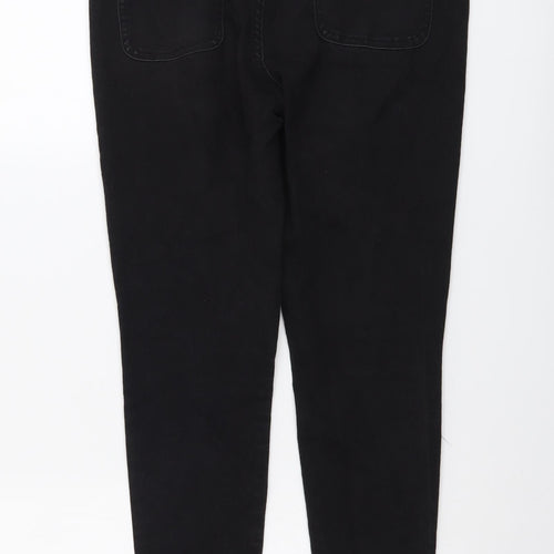PRETTYLITTLETHING Womens Black Cotton Skinny Jeans Size 12 L28 in Regular Button