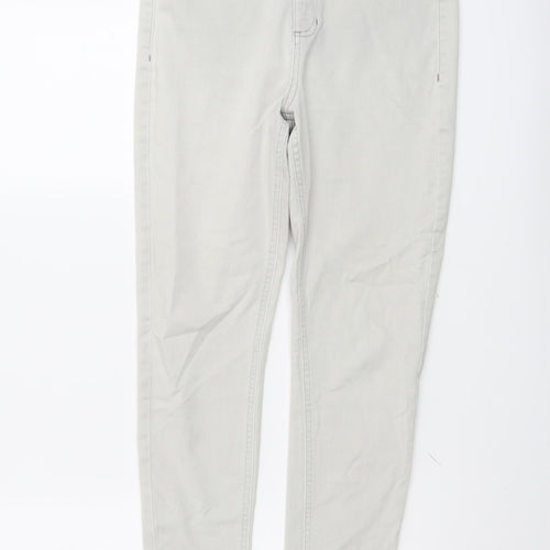 Marks and Spencer Womens Beige Cotton Skinny Jeans Size 12 L26 in Regular Button