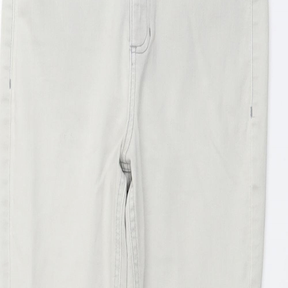 Marks and Spencer Womens Beige Cotton Skinny Jeans Size 12 L26 in Regular Button