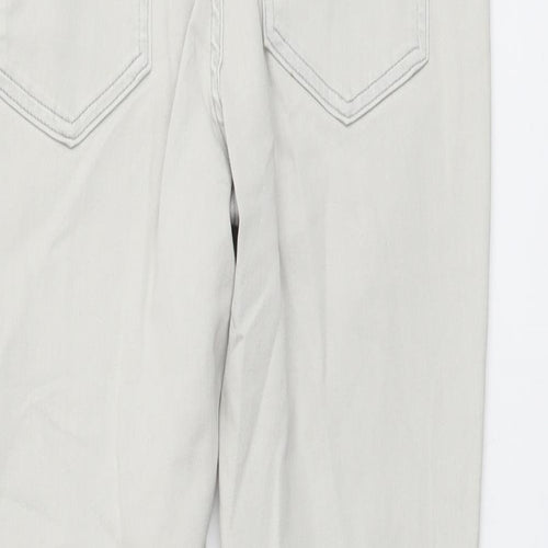 Marks and Spencer Womens Beige Cotton Skinny Jeans Size 12 L26 in Regular Button