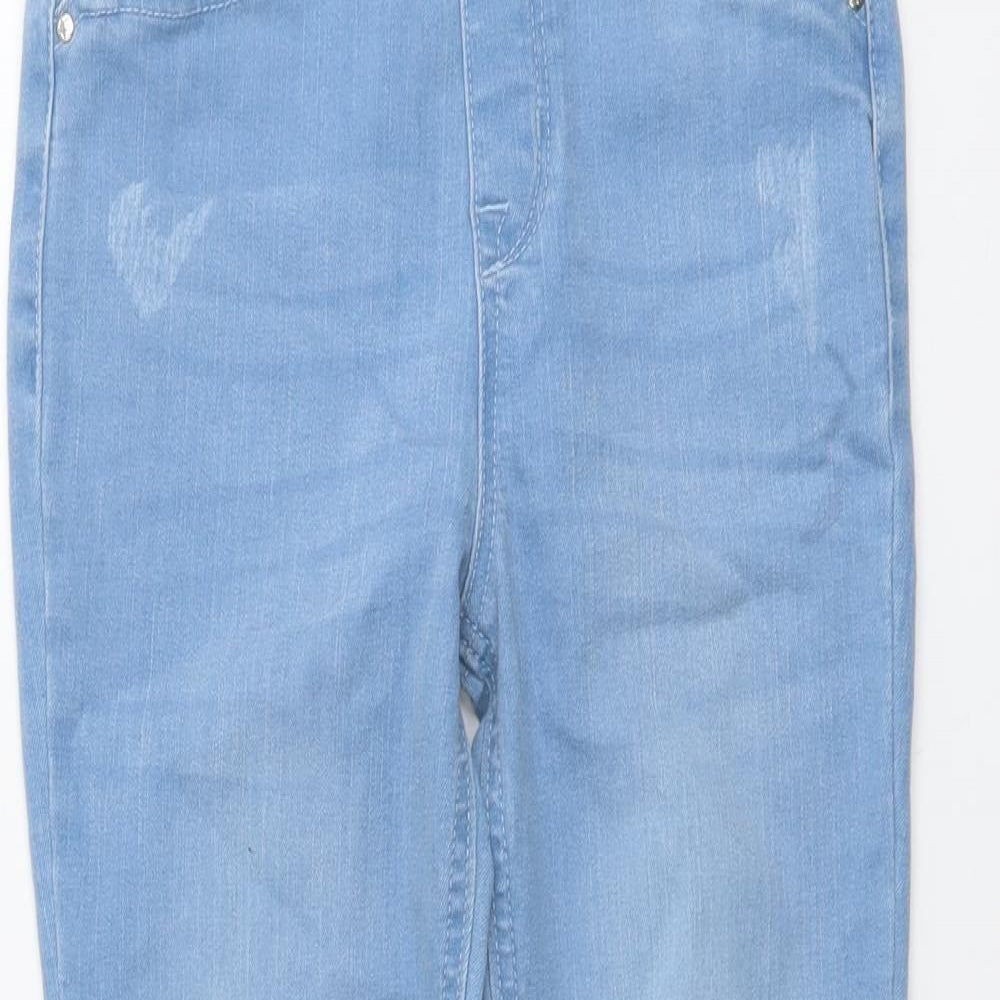 Denim & Co. Girls Blue Cotton Jegging Jeans Size 9-10 Years Regular Pullover