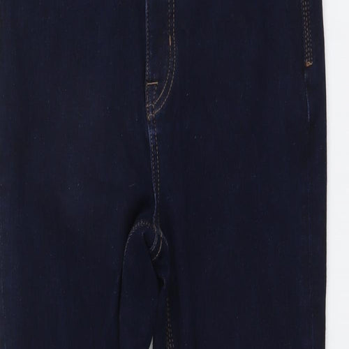 Marks and Spencer Womens Blue Cotton Skinny Jeans Size 26 in L28 in Regular Button