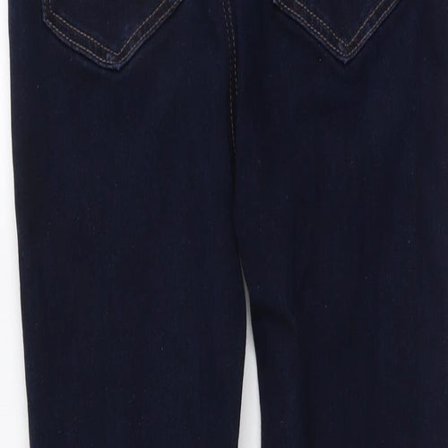 Marks and Spencer Womens Blue Cotton Skinny Jeans Size 26 in L28 in Regular Button