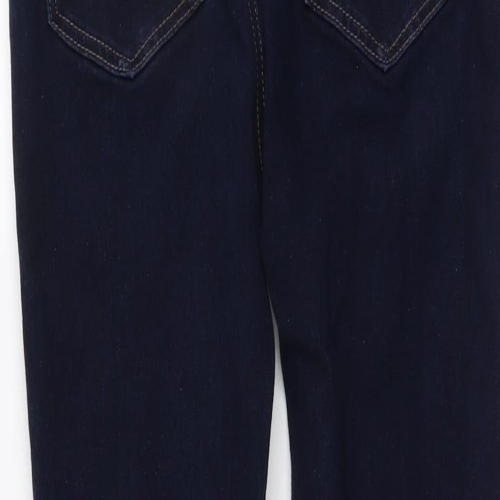 Marks and Spencer Womens Blue Cotton Skinny Jeans Size 26 in L28 in Regular Button