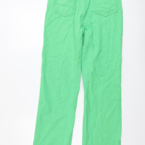 SheIn Womens Green Cotton Straight Jeans Size S L28 in Regular Button