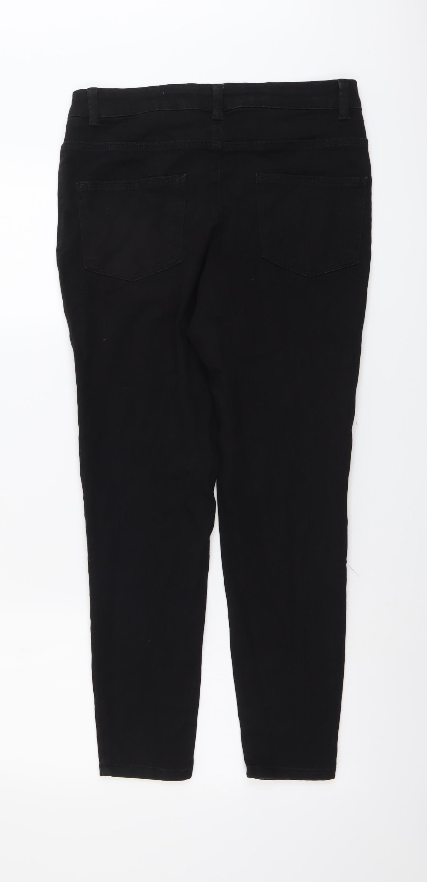 Denim & Co. Womens Black Cotton Skinny Jeans Size 12 L27 in Regular Button
