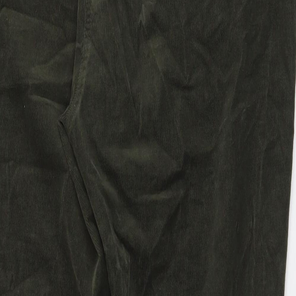 Marks and Spencer Womens Green Cotton Trousers Size 16 L28 in Regular