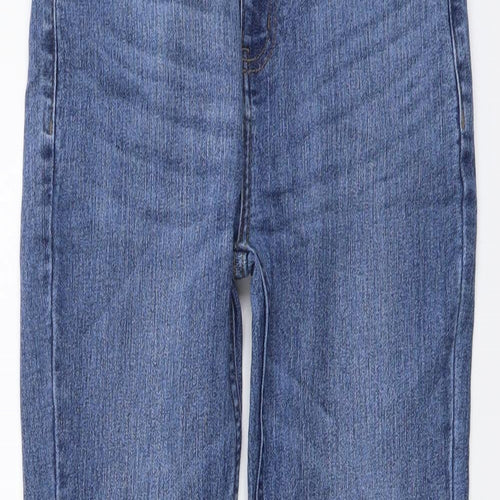 Marks and Spencer Womens Blue Cotton Skinny Jeans Size 26 in L30 in Regular Button
