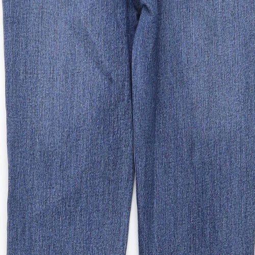 Marks and Spencer Womens Blue Cotton Skinny Jeans Size 26 in L30 in Regular Button