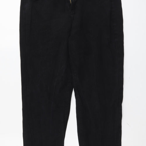 I SAW IT FIRST Womens Black Cotton Tapered Jeans Size 12 L26 in Regular Button
