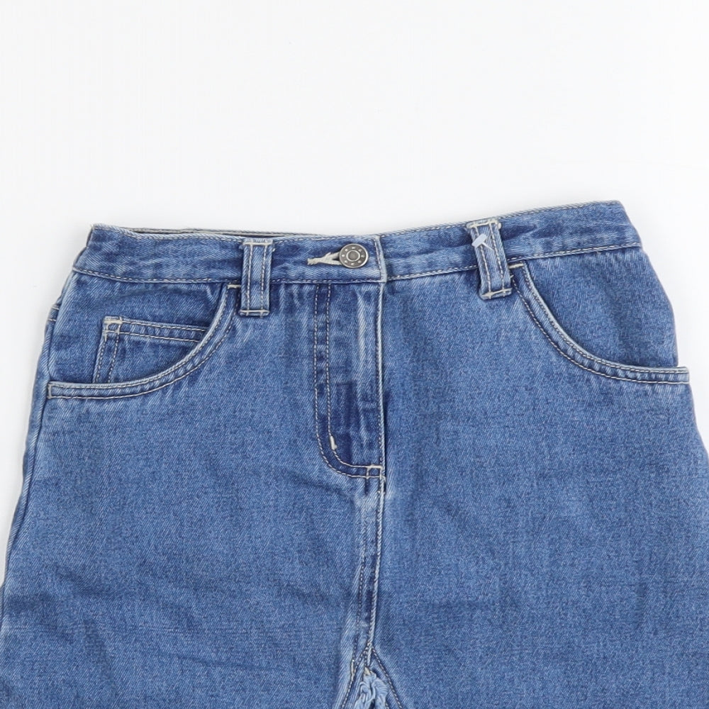 Ladybird Girls Blue Cotton Straight & Pencil Skirt Size 4-5 Years Regular Button