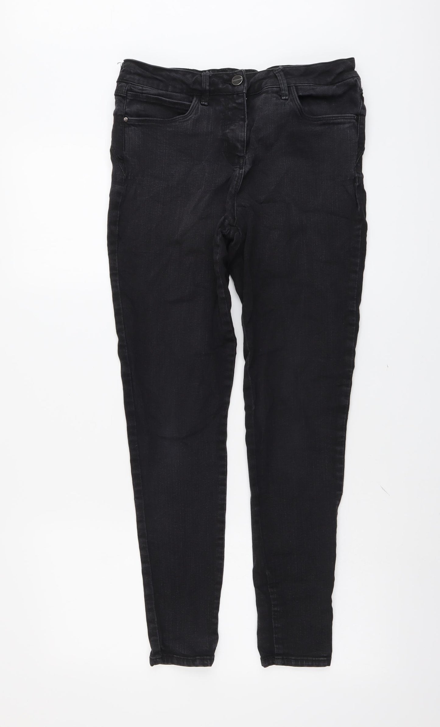 TU Womens Black Cotton Skinny Jeans Size 12 L27 in Regular Button