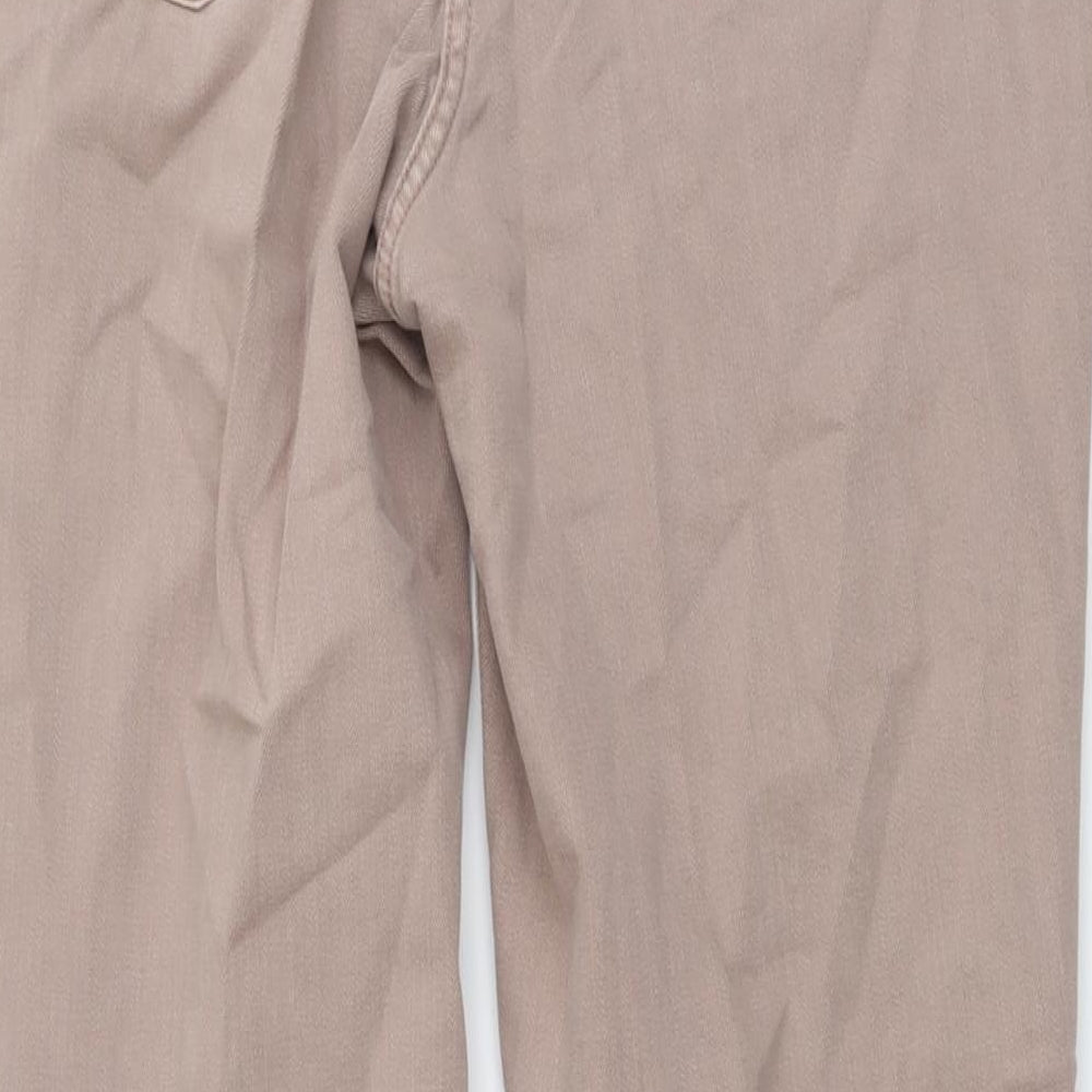 NEXT Womens Pink Cotton Tapered Jeans Size 16 L28 in Regular Button