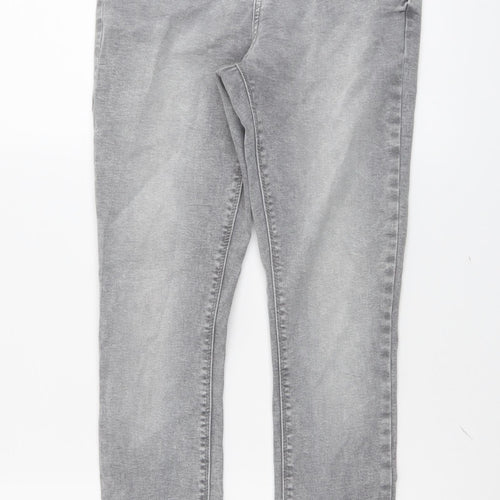 Denim & Co. Womens Grey Cotton Skinny Jeans Size 10 L29 in Regular Button
