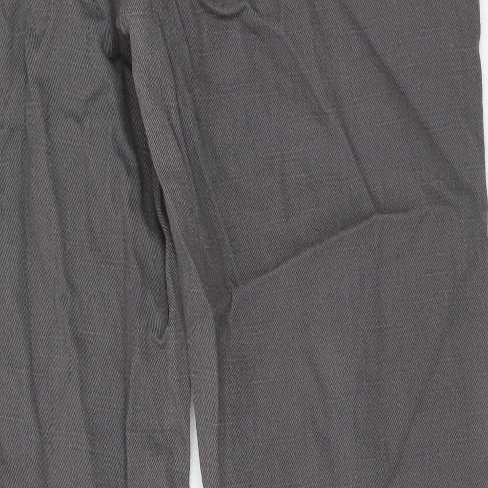 RJR.John Rocha Womens Brown Cotton Trousers Size 14 Regular Zip