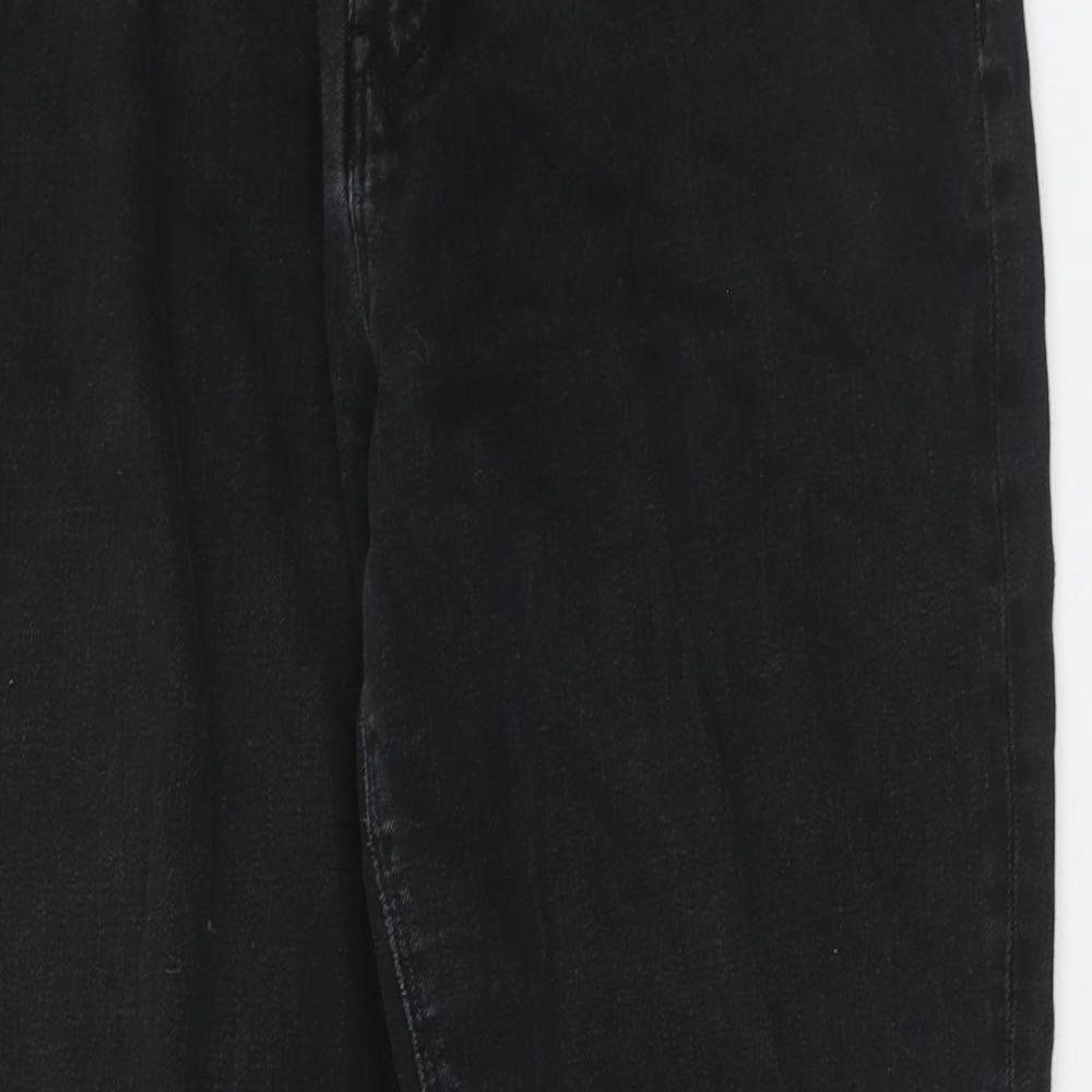 Waven Womens Black Cotton Mom Jeans Size 14 Regular Zip