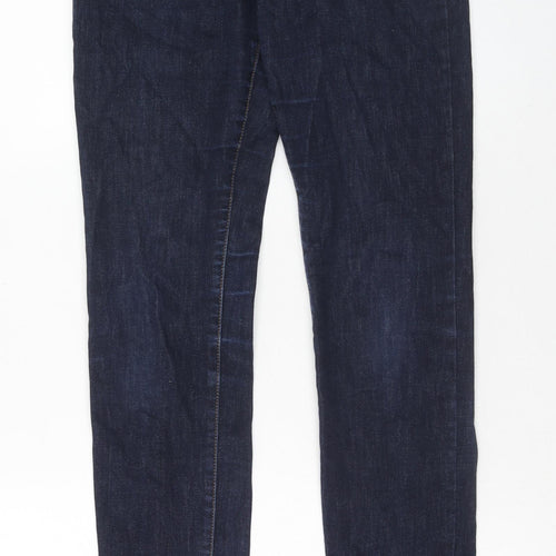 Marks and Spencer Womens Blue Cotton Skinny Jeans Size 10 Regular Zip