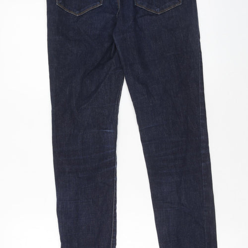 Marks and Spencer Womens Blue Cotton Skinny Jeans Size 10 Regular Zip
