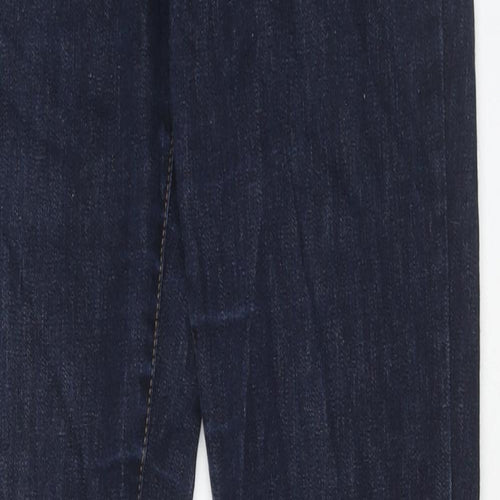 Marks and Spencer Womens Blue Cotton Skinny Jeans Size 10 Regular Zip