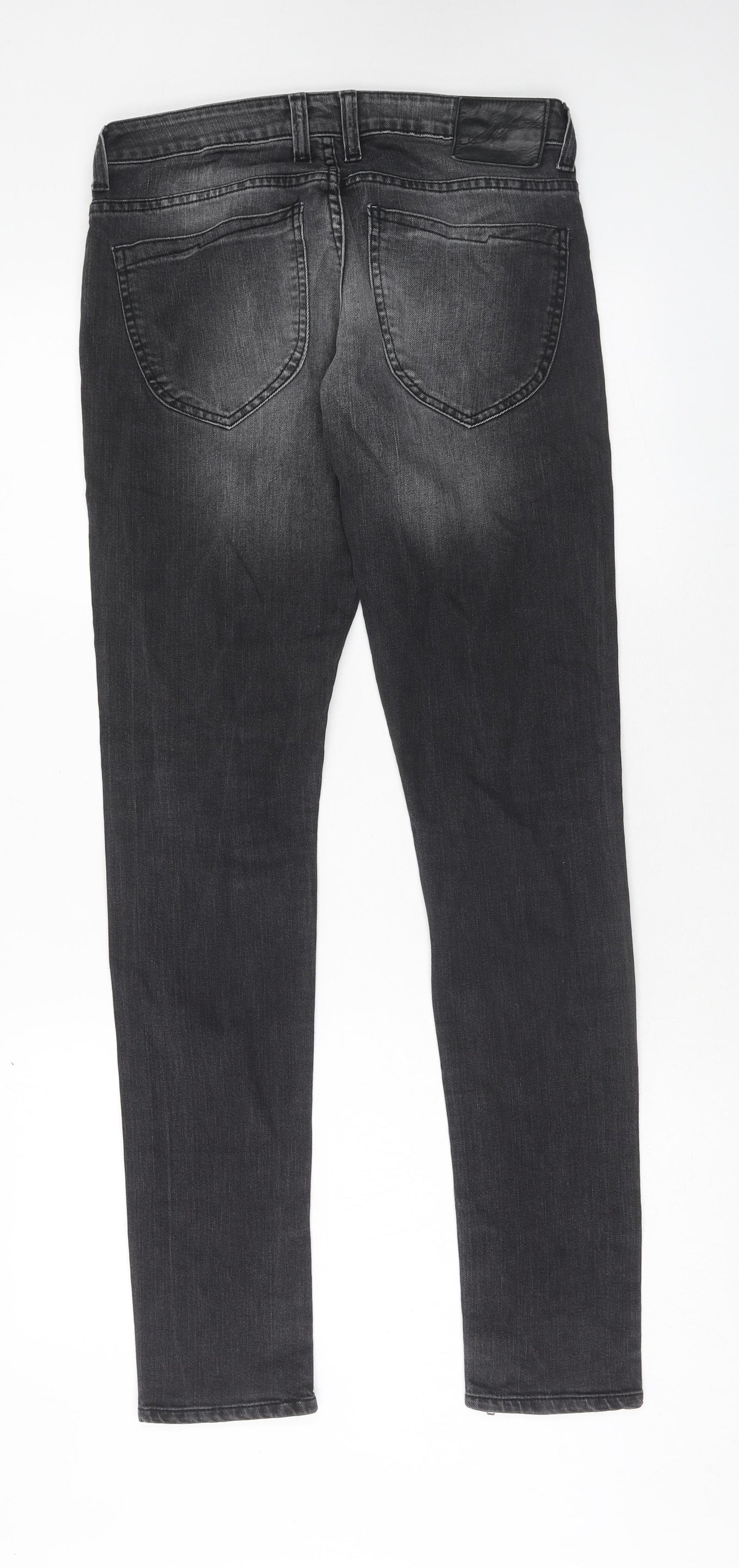 AllSaints Womens Grey Cotton Skinny Jeans Size 29 in Regular Zip