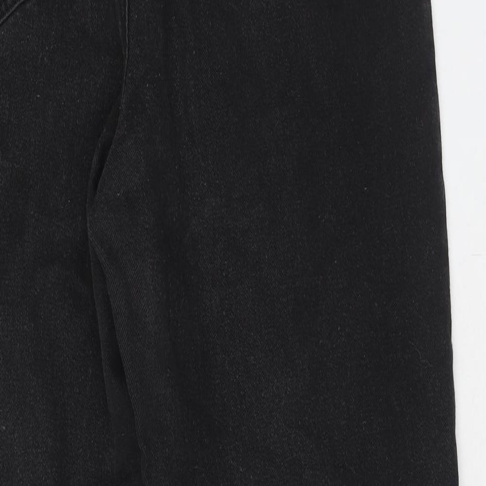 Boohoo Womens Black Cotton Mom Jeans Size 14 Regular Zip