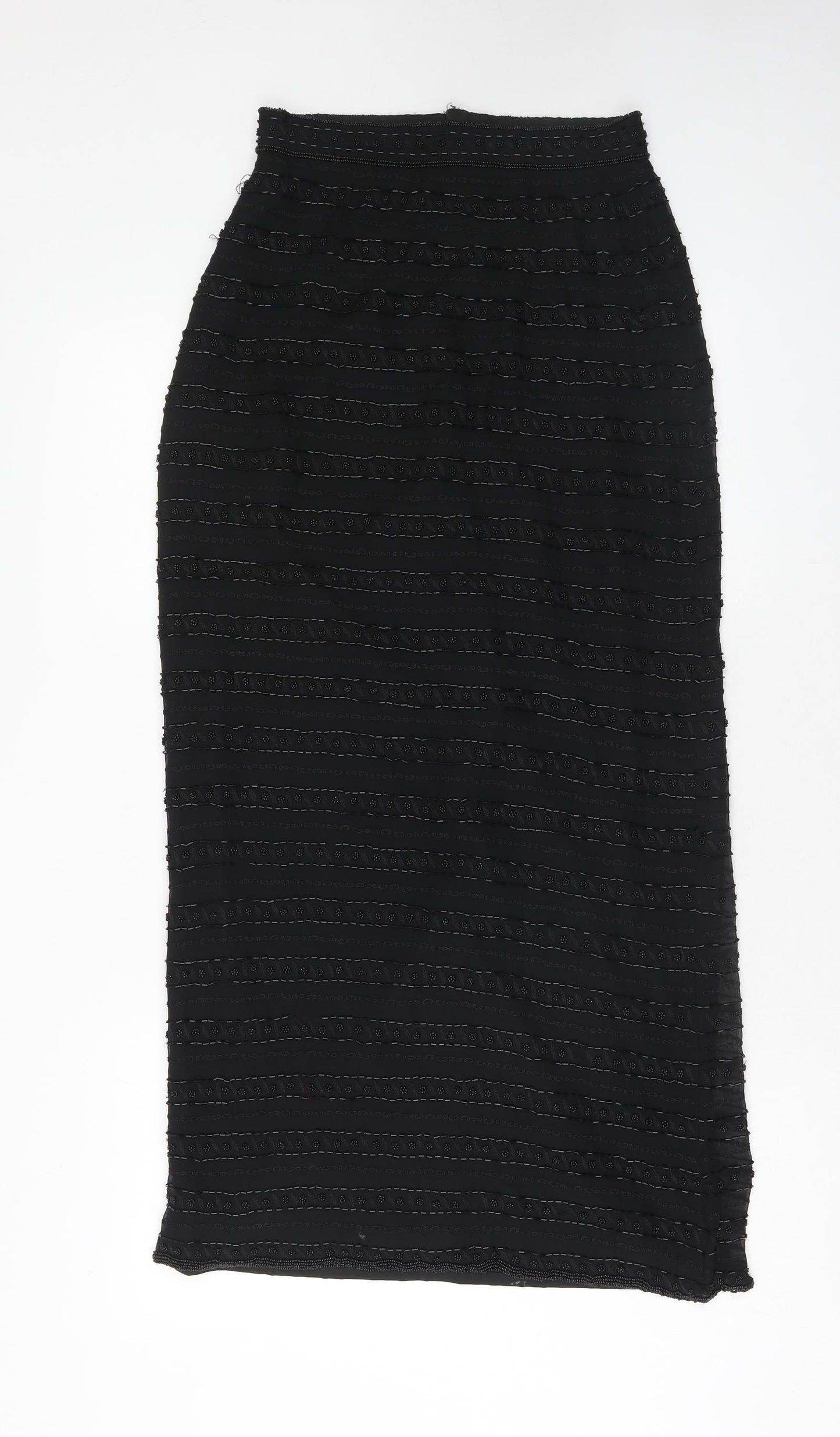 Monsoon Womens Black Polyester Straight & Pencil Skirt Size 10 Zip