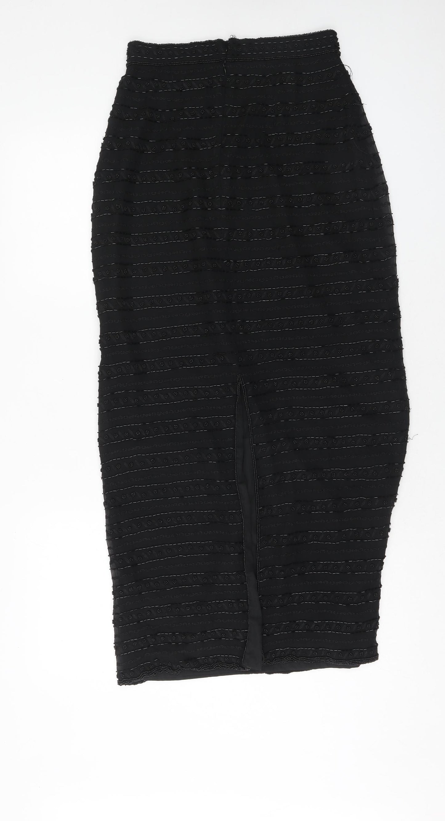 Monsoon Womens Black Polyester Straight & Pencil Skirt Size 10 Zip