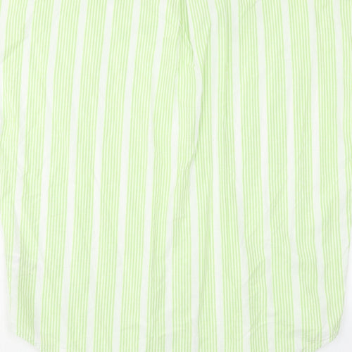 NEXT Womens Green Striped Cotton Basic Button-Up Size S Collared