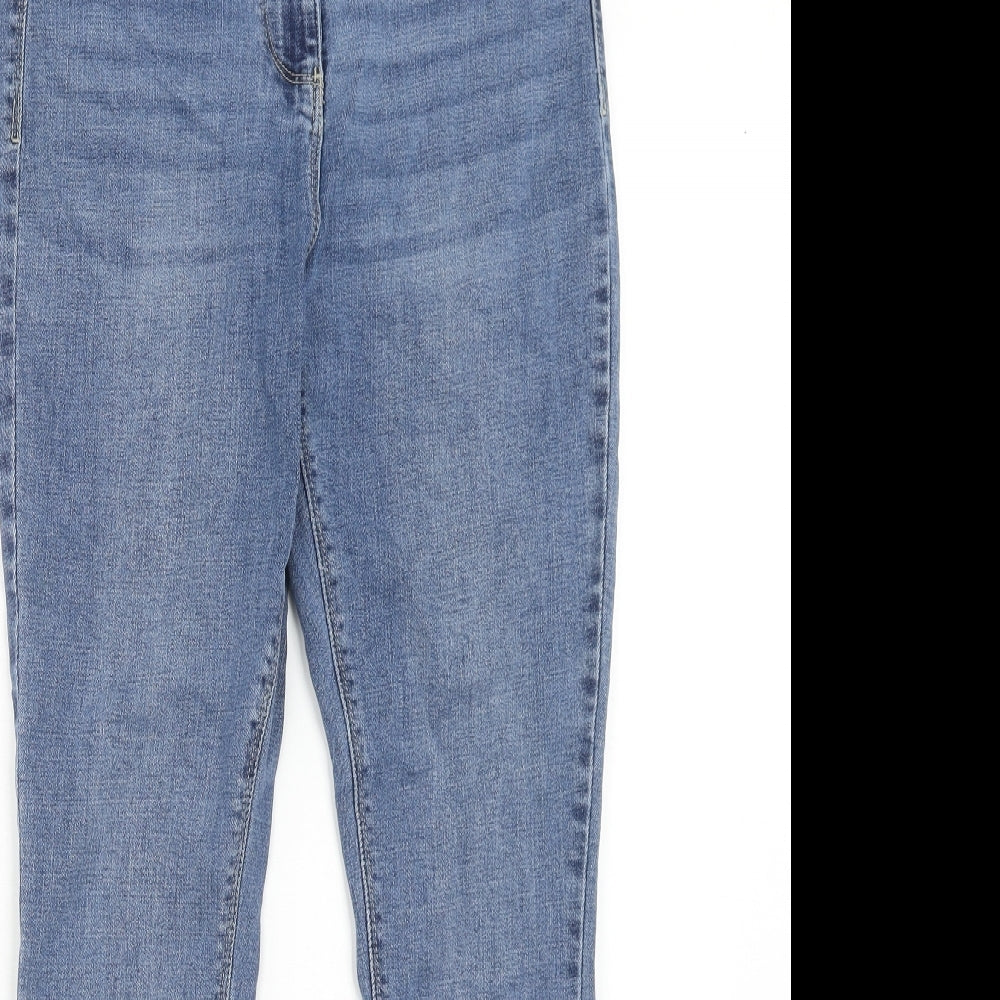 NEXT Womens Blue Cotton Skinny Jeans Size 14 Regular Zip