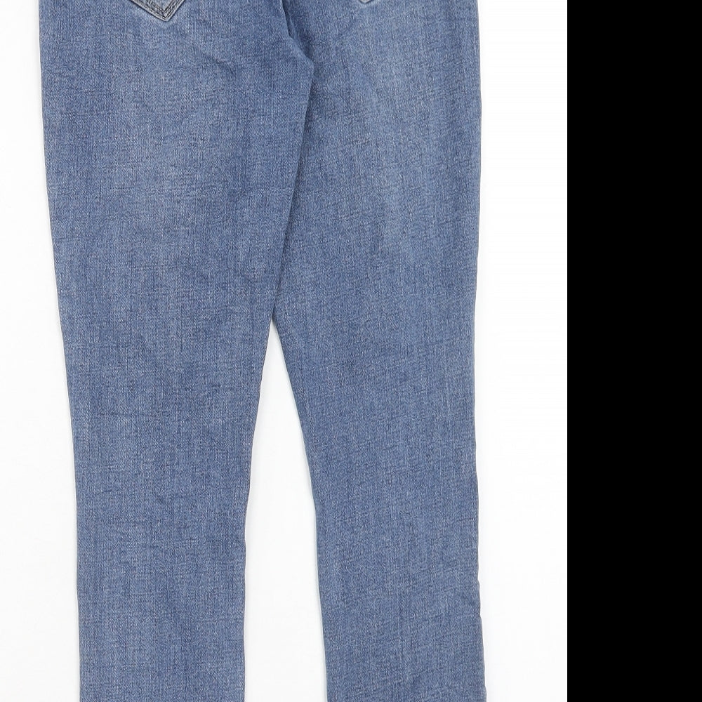 NEXT Womens Blue Cotton Skinny Jeans Size 14 Regular Zip