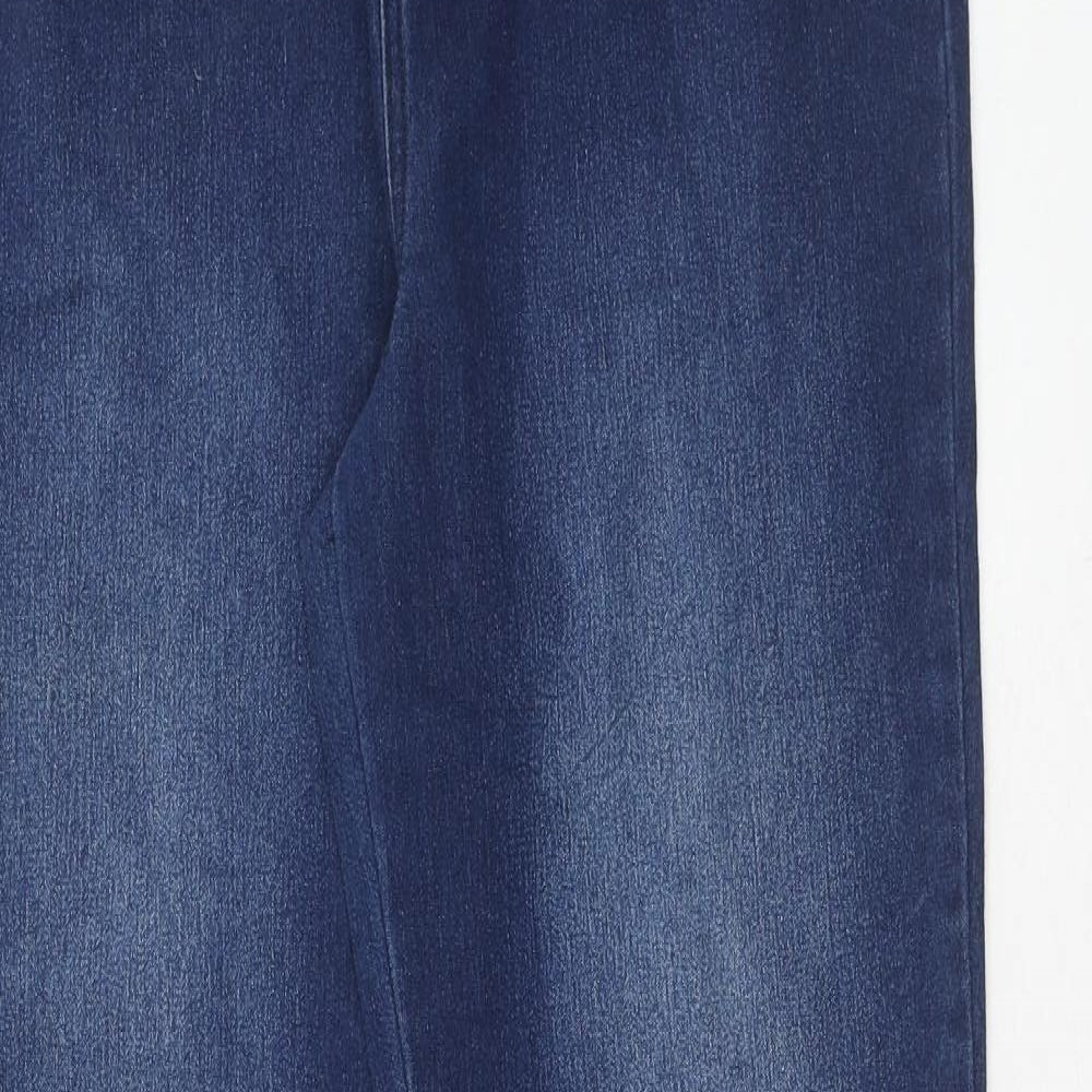 Classic Womens Blue Cotton Straight Jeans Size 14 Regular
