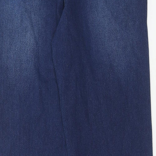 Classic Womens Blue Cotton Straight Jeans Size 14 Regular