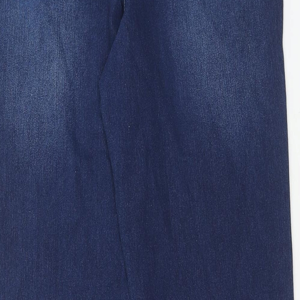 Classic Womens Blue Cotton Straight Jeans Size 14 Regular