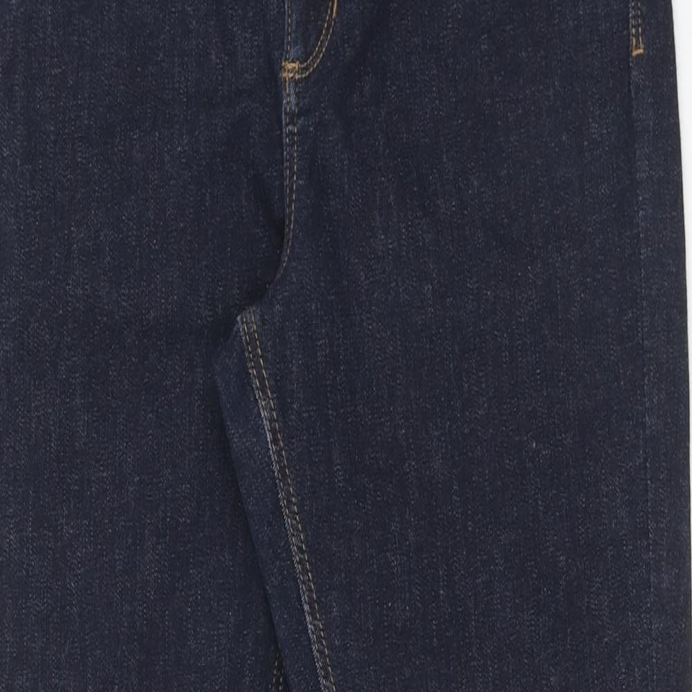 Marks and Spencer Womens Blue Cotton Skinny Jeans Size 12 Regular Zip