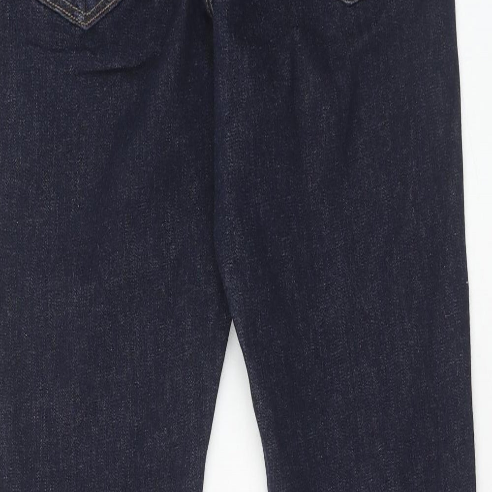 Marks and Spencer Womens Blue Cotton Skinny Jeans Size 12 Regular Zip