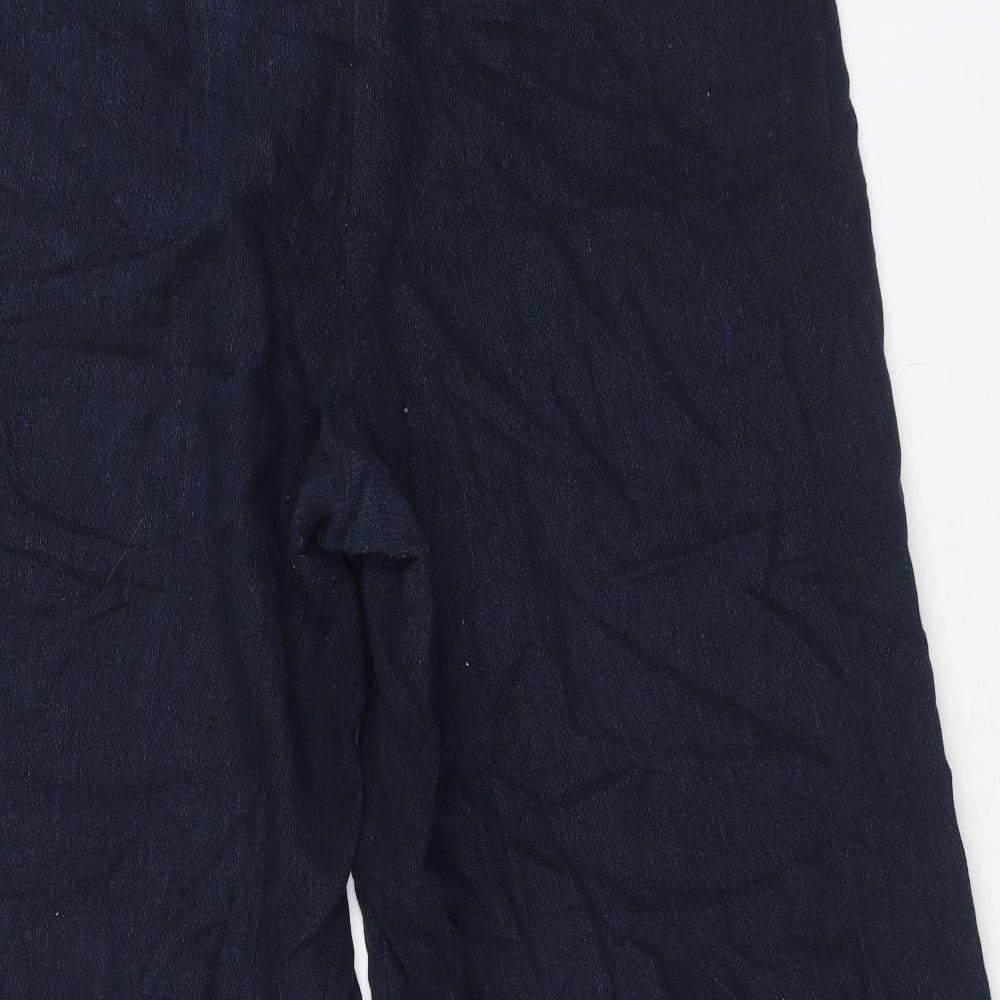 Marks and Spencer Womens Blue Linen Trousers Size 18 Regular Hook & Eye