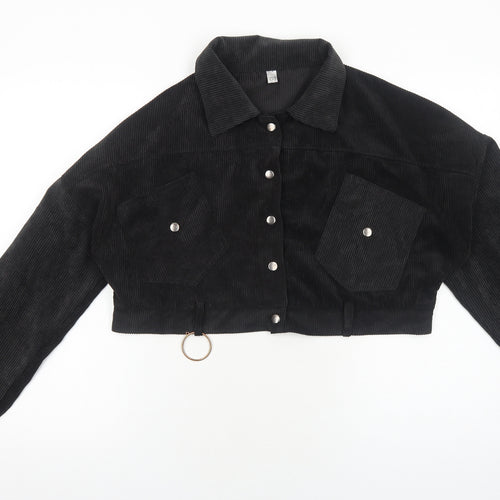 Classic Fashion Womens Black Jacket Size S Snap