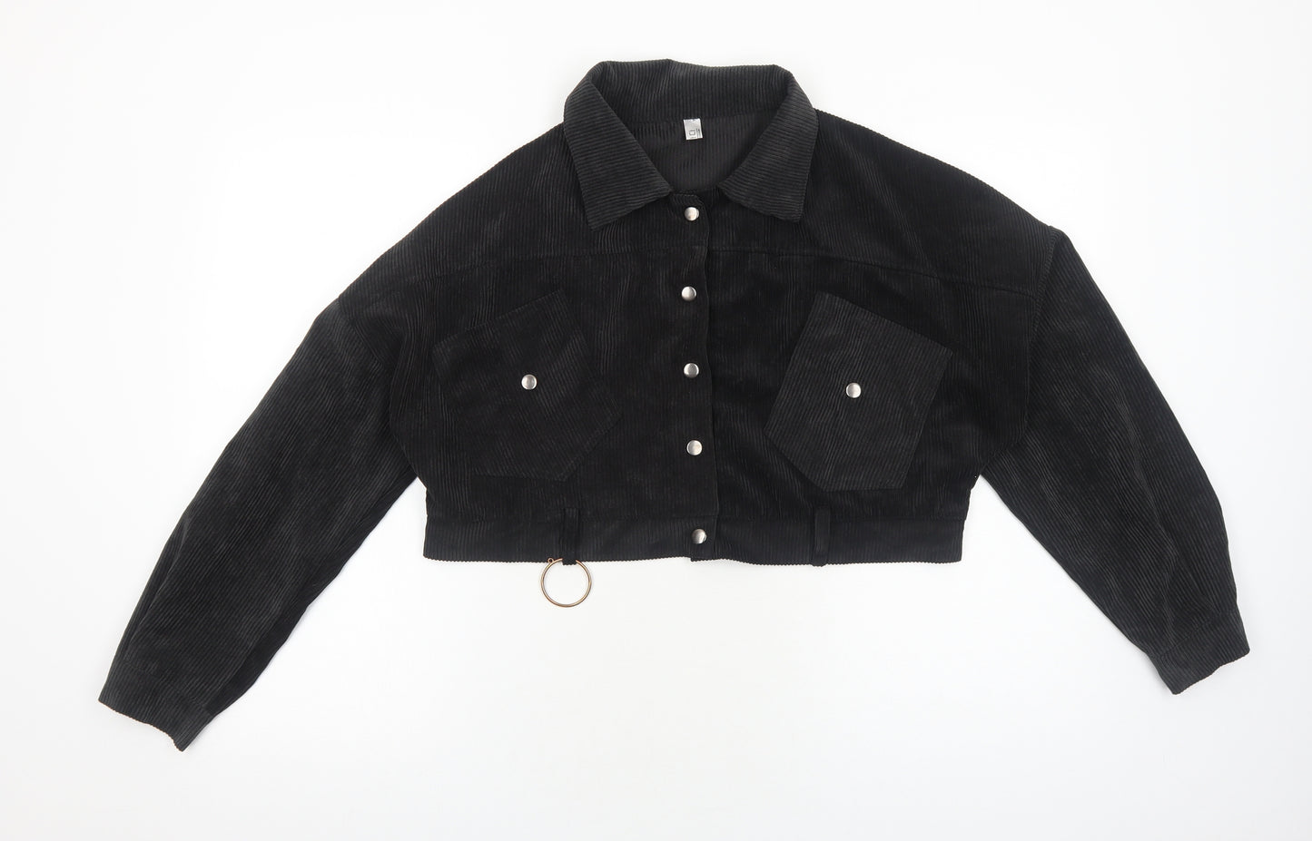 Classic Fashion Womens Black Jacket Size S Snap