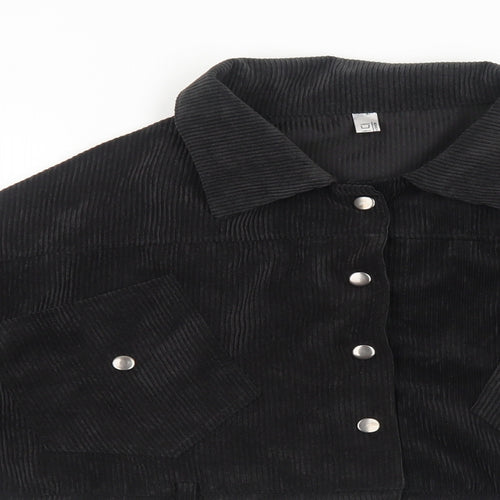 Classic Fashion Womens Black Jacket Size S Snap