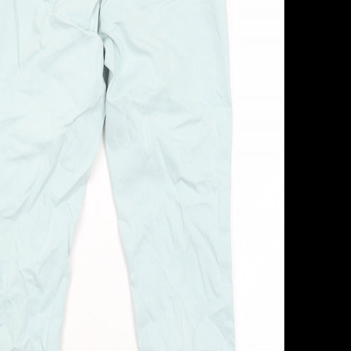 Preworn Womens Green Cotton Straight Jeans Size 14 Regular Zip